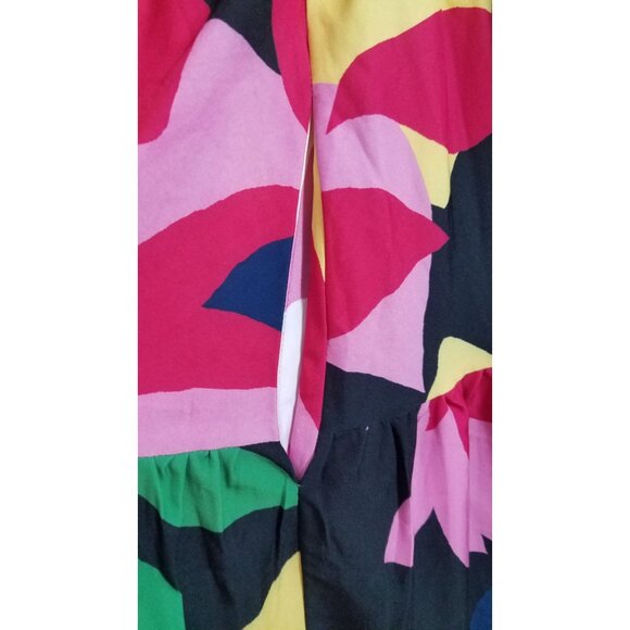 Buxom Couture Floral Long Sleeve Tiered Dress Size 1X with Pockets Spandex - Picture 9 of 14